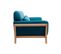 Canapé Scandinave 3 Places En Tissu Bleu Canard Et Bois Clair Yoko