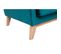 Canapé Scandinave Déhoussable 3 Places En Tissu Velours Bleu Pétrole Et Bois Clair Oslo