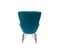 Rocking Chair Design En Tissu Velours Gaufré Bleu Canard, Métal Noir Et Bois Clair Eskua