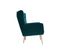 Fauteuil Scandinave En Tissu Velours Bleu Pétrole Et Bois Clair Avery