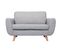 Canapé Scandinave 2 Places En Tissu Gris Et Bois Clair Pure