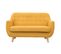 Canapé Scandinave Déhoussable 2 Places En Tissu Effet Velours Jaune Moutarde Et Bois Clair Ynok