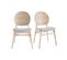 Chaises Scandinaves En Bois Clair Et Tissu Gris Clair (lot De 2) Elton