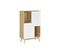 Buffet Haut Scandinave Bois Clair Et Blanc 2 Portes L70 Cm Talia