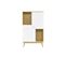 Buffet Haut Scandinave Bois Clair Et Blanc 2 Portes L70 Cm Talia