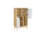 Buffet Haut Scandinave Bois Clair Et Blanc 2 Portes L70 Cm Talia