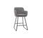 Tabourets De Bar En Tissu Effet Velours Gris H65 Cm (lot De 2) Amika