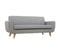 Canapé Scandinave 3 Places En Tissu Gris Clair Et Bois Clair Pure