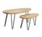 Tables Basses Gigognes Bois Manguier Massif Et Métal Noir (lot De 2) Vibes