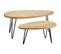 Tables Basses Gigognes Bois Manguier Massif Et Métal Noir (lot De 2) Vibes