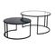 Tables Basses Gigognes Rondes Design Verre Trempé Et Métal Noir Tahl (lot De 2)