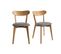 Chaises Vintage En Bois Clair Chêne Et Tissu Gris (lot De 2) Dove