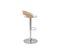 Tabouret De Bar Réglable Design Bois Clair Et Polyuréthane Blanc Mano