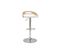 Tabouret De Bar Réglable Design Bois Clair Et Polyuréthane Blanc Mano