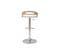 Tabouret De Bar Réglable Design Bois Clair Et Polyuréthane Blanc Mano