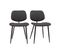 Chaises En Tissu Gris Foncé Et Métal Noir (lot De 2) Tobias