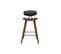 Tabourets De Bar Design Noir Et Bois Foncé H69 Cm (lot De 2) Vasco