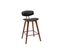 Tabourets De Bar Design Noir Et Bois Foncé H69 Cm (lot De 2) Vasco