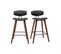 Tabourets De Bar Design Noir Et Bois Foncé H69 Cm (lot De 2) Vasco