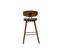 Tabourets De Bar Design Noir Et Bois Foncé H69 Cm (lot De 2) Vasco