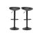 Tabourets De Bar Réglables Design Noirs H65 Cm (lot De 2) Pebble