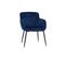 Chaise Design En Tissu Velours Bleu Foncé Et Métal Noir Frida