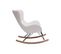 Rocking Chair Scandinave En Tissu Velours Côtelé Beige, Métal Noir Et Bois Clair Eskua