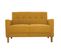 Canapé Scandinave 2 Places En Tissu Effet Velours Jaune Moutarde Et Bois Clair Moon