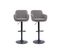 Tabourets De Bar Réglables Tissu Effet Velours Gris Et Métal (lot De 2) Amika