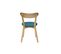 Chaises Vintage En Bois Clair Chêne Et Tissu Bleu Paon (lot De 2) Dove