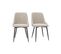 Chaises Design En Tissu Effet Velours Beige Naturel Et Métal Noir (lot De 2) Cult