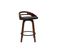 Tabourets De Bar Design Bois Foncé Et Polyuréthane Noir 65cm (lot De 2) Mano