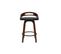 Tabourets De Bar Design Bois Foncé Et Polyuréthane Noir 65cm (lot De 2) Mano