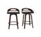 Tabourets De Bar Design Bois Foncé Et Polyuréthane Noir 65cm (lot De 2) Mano