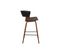 Tabouret De Bar Design Noir Et Bois Foncé H65 Cm Syrah