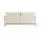 Canapé Scandinave Déhoussable 3 Places En Tissu Effet Laine Bouclée Blanc Cassé Et Bois Clair Oslo