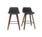 Tabourets De Bar Design Noir Et Noyer H65 Cm (lot De 2) Nonie