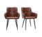 Chaises Matelassées Marron Et Métal Noir (lot De 2) Montero