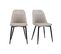 Chaises Design En Tissu Velours Taupe Et Métal Noir (lot De 2) Fuse