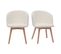 Chaises Scandinaves En Tissu Effet Laine Bouclée Blanc Cassé Et Bois Clair Massif (lot De 2) Vanity