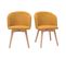 Chaises Scandinaves En Tissu Effet Velours Jaune Moutarde Et Bois Clair Massif (lot De 2) Vanity