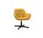 Fauteuil Pivotant Design En Tissu Effet Velours Jaune Moutarde Et Métal Noir Darwin