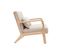 Fauteuil Scandinave En Tissu Effet Velours Beige Et Bois Clair Massif Derry