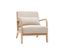 Fauteuil Scandinave En Tissu Effet Velours Beige Et Bois Clair Massif Derry