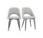 Chaises Vintage En Tissu Effet Velours Texturé Gris Et Métal Noir (lot De 2) Cosette