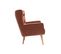 Fauteuil Scandinave En Tissu Velours Rouge Tomette Et Bois Clair Avery