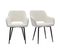 Chaises En Tissu Effet Laine Bouclée Blanc Cassé Et Métal Noir (lot De 2) Laurette