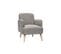 Fauteuil Scandinave En Tissu Gris Clair Et Bois Clair Isko