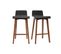 Tabourets De Bar Scandinaves Noyer Et Noir H65 Cm (lot De 2) Baltik