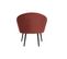 Fauteuil Design En Tissu Velours Rouge Tomette Et Métal Noir Olivia